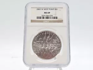 2002-W NGC MS69 West Point Commemorative Dollar **UNCIRCULATED** 84-034 - Picture 1 of 4