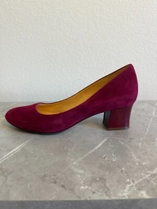 Women's Cole Haan Red Suede Pumps, size US 9, 2 inch block heel, round toe - Picture 1 of 7