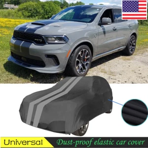 Black/Grey SUV Dust-proof elastic car cover indoor vehicle for Dodge Durango - Picture 1 of 8