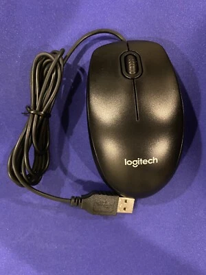Logitech B100 Optical Mouse Black Model M-U0026 USB Wired Scroll Wheel FREE SHIP - Image 1 of 4