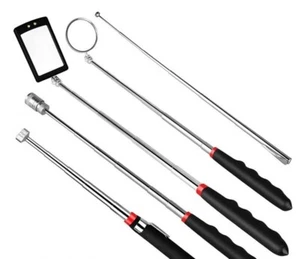 5 Pack Telescoping Magnetic Tool Inspection Mirror Stick for Mechanic - Picture 1 of 5
