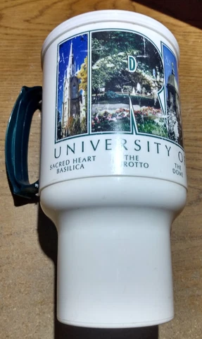 Notre Dame Fighting Irish Insulated Coffee Mug Cup Handle 16oz 2000 Hot or Cold Cover