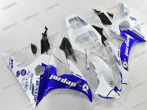 Fit for 03-04 YZF R6 White Blue ABS Injection Mold Bodywork Fairing Kit Panels - Picture 1 of 9