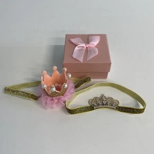 Elesa Miracle Baby Haarschmuck Baby Mädchen Geschenkbox glänzend Diadem Krone Kopfb - Bild 1 von 12