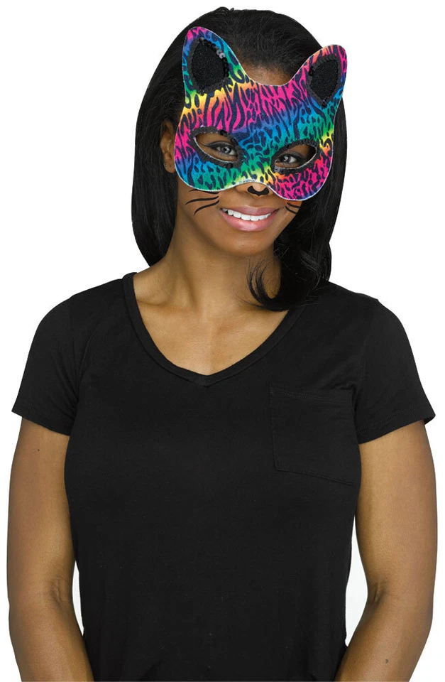 Cat Masks With Tattoos Rainbow - Fun World - Image 1 of 1