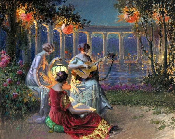 Party Evening Oil painting Art printed canvas for living room Giclee