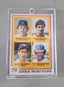 1978 TOPPS  PAUL MOLITOR ALAN TRAMMELL ROOKIE #707 TIGERS BREWERS RC CREASE