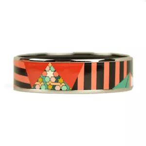 HERMES BRACELET 65 Wide Palladium-Plated Printed Enamel - Picture 1 of 4