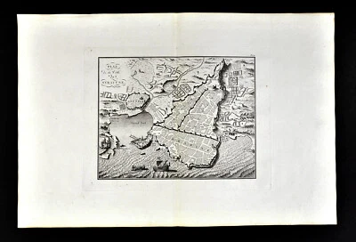 1818 D'Anville Map Birdseye View Ancient Syracuse Sicily Italy Greek City Port - Image 1 of 4