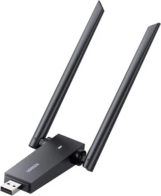 UGREEN USB WiFi Adapter for PC 1300Mbps Dual 5dBi Antennas 2.4GHz/5.8GHz - Image 1 of 4