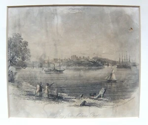 Antique Engraving: Sydney from Milsons Point c.1853 as found - Picture 1 of 12
