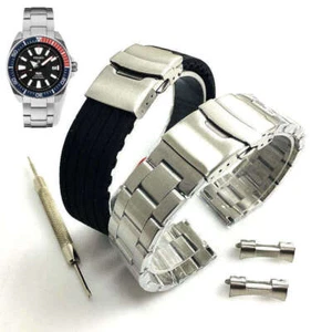Steel & Silicone Replacement Watch Band Strap Seiko SRPF09 4R35-01V0 SRPF09K1 J1 - Picture 1 of 7