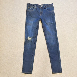 Levis 710 Super Skinny 12 Reg (27x27) Girls Jeans Mid Rise Medium Wash Denim - Picture 1 of 11