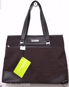 Nicole Miller Fancy Quilted Collection Executive Laptop Tote Brown NWT - Picture 1 of 9