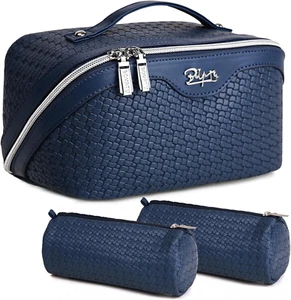 Travel Makeup Bags for Women: Large Cosmetic Bag - 3 Set Make up Bags with Compa - Picture 1 of 7