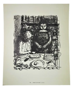 Pierre Bonnard Le Menu Matted Art Print Lithograph 14” x 17” French Restaurant  - Picture 1 of 5