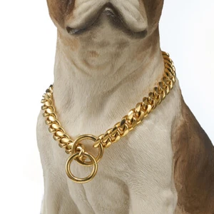 Collar Luxury Choker Stainless Steel Dog Chain Collar Heavy Duty Gold Dog - Picture 1 of 5