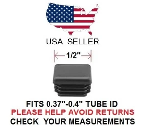 1/2 INCH SQUARE TUBING PLUG/END CAP 1/2" QUANTITY 4 - Picture 1 of 1