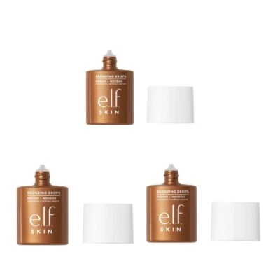 e.l.f. SKIN Bronzing Drops, Liquid Bronzer in Pure  Gold  *NEW IN BOX* Lot of 3 - Image 1 of 4