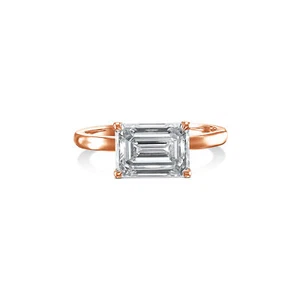 IGI Diamond Engagement Ring VS1 F Emerald Cut 3 Carat Lab Created Sparkling - Picture 1 of 12