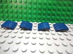 Lego 4 Dark Blue 2x2 Curved Smooth Slopes brick block NEW - Foto 1 di 1