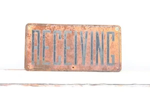 Vintage. Letrero de recepción de metal oxidado 24x12 comercial industrial comercial - Imagen 1 de 11