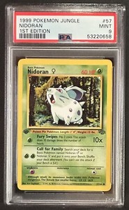 1999 Pokemon 1st Edition Jungle WOTC Nidoran 57/64 PSA 9