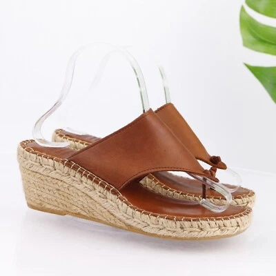 Sandalia Andres Assous Addie para mujer talla 38 7,5 coñac tanga cuña alpargata zapato Foto 1 de 4