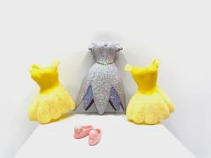 Rare Disney Princess Tinkerbell Fairy Polly Pocket Rubber Dresses - Picture 1 of 3