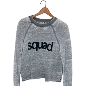 Maglione maglia American Eagle Small S S Squad Burnout Slub Terry crop felpa - Foto 1 di 4
