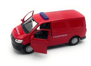 Coche De Modelo VW T6 Bomberos 1:34-39 Rojo Miniatura Vehículo - Imagen 1 de 4