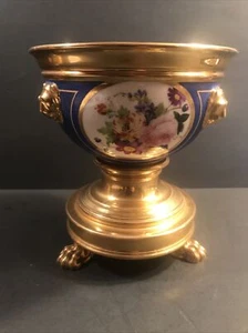 Antique Sevres porcelain bowl/Candy dish/Painted Miniature/Gilt/Lion/C.1930/Vase - Picture 1 of 12