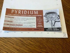 Original MEDICAL Blotter: PYRIDIUM urogenital infections, MERCK & CO - rahway NJ - Picture 1 of 2