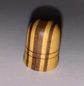 Wooden Striped Thimble / Unique Collectible - Picture 1 of 2