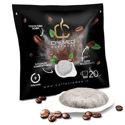 150 Cialde Compostabili Caffè Cremeo Miscela Dark Universali ESE® 44mm Espresso