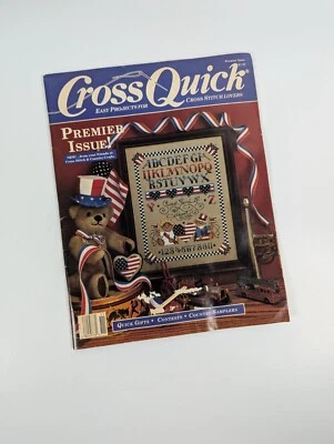 Cross Quick Premiere 1st Issue Cross Stitch Crafting Magazine Aug/Sept 1988 - Image 1 of 4