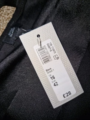 Women's Black River Island Cold Shoulder Dressy Top, Size 16. New With Tags. - Image 1 of 4