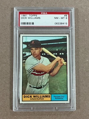 1961 Topps Dick Williams #8 Kansas City Athletics graduado PSA 8 casi nuevo-como nuevo  Foto 1 de 2