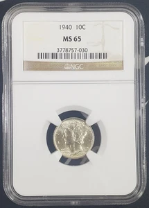 1940-P Mercury Dime - NGC Graded MS 65 - Picture 1 of 4