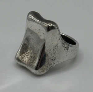 Anello Vintage Robert Lee Morris RLM Argento Sterling Concavo Rettangolo Sigillo Taglia 6 - Foto 1 di 7