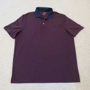 Polo Ralph Lauren Shirt Mens XL Burgundy Navy Performance Classic Fit Golf - Picture 1 of 10