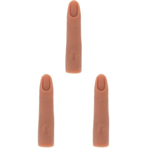  Set of 3 Nail Practice Silicone Tool Finger Model for Nails Trainning Hand - Picture 1 of 12