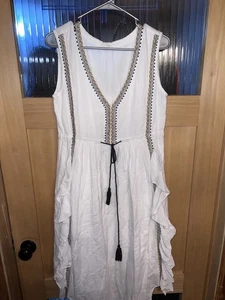 Sundance Catalog by Talisman Embroidered Ivory “Baba Dress” Size L $168 - Picture 1 of 6