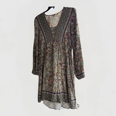 Vestido para mujer Figueroa & Flower verde floral boho manga larga talla M Foto 1 de 4