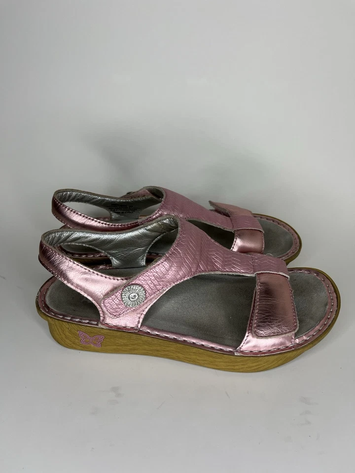 Alegria PG Lite Ken-844 Metallic Pink T-Strap Open Toe Sandals Women Sz 37 US 6 - image 1 of 4