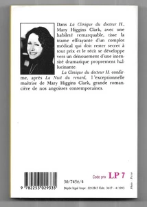 LIVRE - MARY HIGGINS CLARK : LA CLINIQUE DU DOCTEUR H - Foto 1 di 2