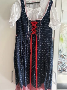 Sheego Damen Dirndl Schürze Trachtenkleid Oktoberfest Blau Denim Gr. 44 - Bild 1 von 4