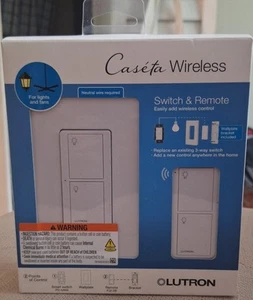*BRAND NEW* Lutron (P-PKG1WS-WH) Caseta Smart Switch Kit with Remote - White - Picture 1 of 4