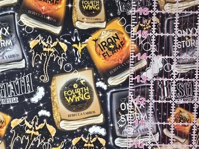 100% Cotton Woven Novelty Fabric Fourth Wing Books By The 1/4 Yard 9x56