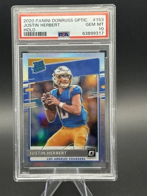 Panini Donruss Optic Holo #153 2020 Justin Herbert Rookie RC PSA 10 Foto 1 de 4